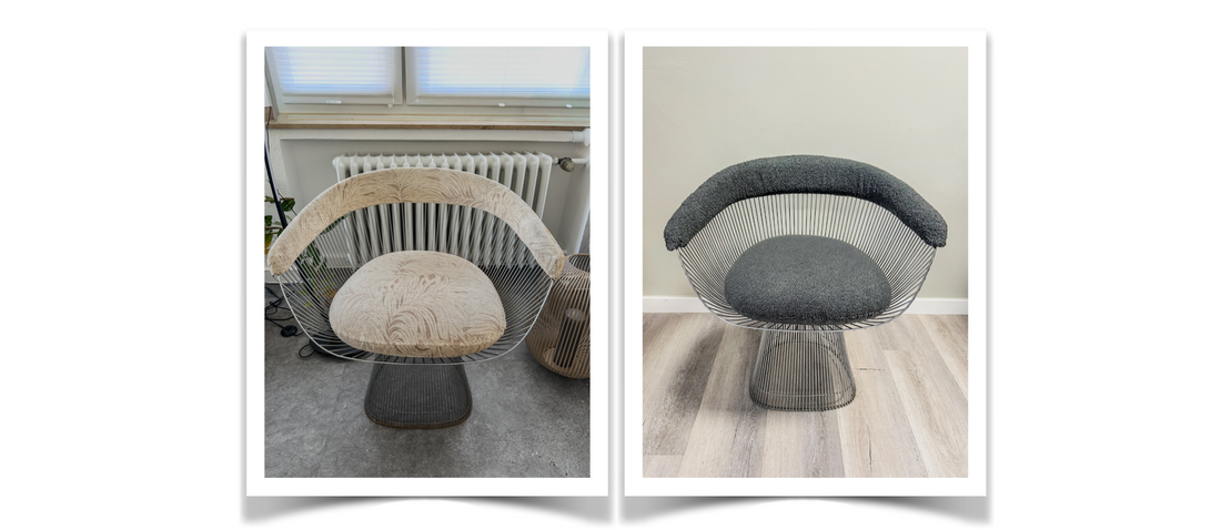 Platner-Stuhl neu gepolstert