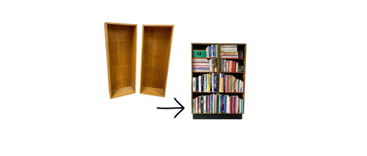 vorher-nachher: Bücherregal aus zwei Korpussen