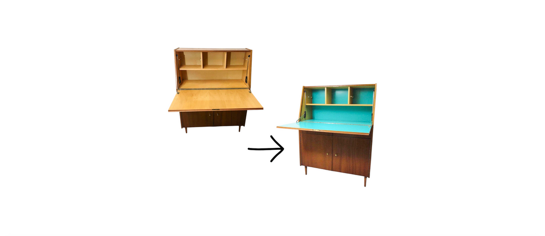 vorher-nachher: Mid-Century Sekretär Makeover